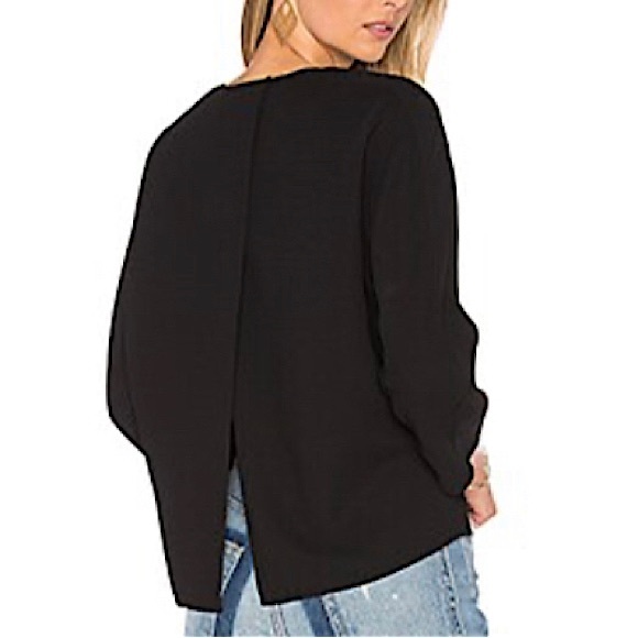 Vince Tops - Vince Minimalist Crepe Cady Top Black Size 6